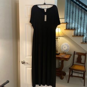 Chicos Cold Shoulder V Neck Maxi Dress